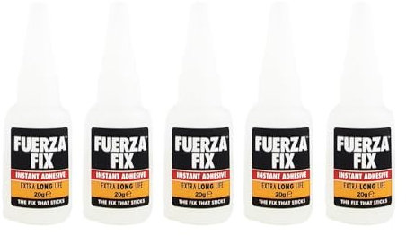 Piranha Fuerza Fix Instant Adhesive (5 x 20ml) – High-Strength Clear Cyanoacrylate Super Glue with Precision Nozzle for Metal, Plastic, Wood, Rubber, Ceramic & DIY Repairs