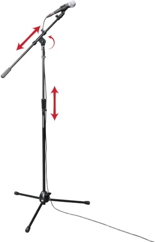 Gator Frameworks Rok-It Series Heavy Duty All Metal Telescoping Tripod Mic Stand with Adjustable 36 to 64 Height and Extendable Boom Arm, Fully Collapsible for Convenient Travel (RI-MIC-5020)