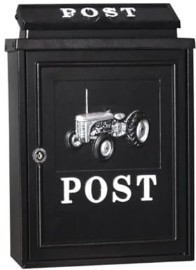 HBALDTEDC Cassetta Postale a Muro per Lettere, Cassetta Postale Villa, Antipioggia, Stile Antico, in Stile Inglese(Tractor (Silver))