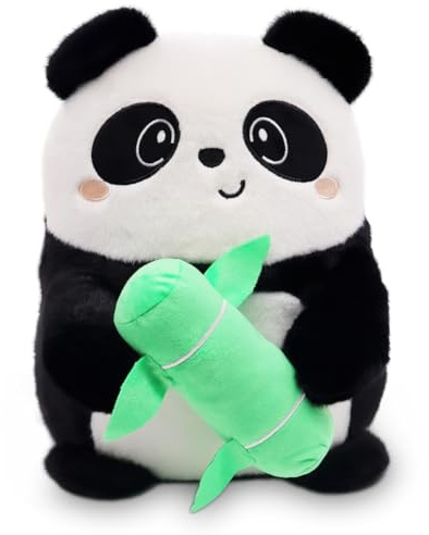 HOXSNII Panda Cojines de Peluche, 40CM Panda Juguetes de Peluche Animal Muñecas de Peluches Animales de Almohada Juguetes de Peluche de Animales Regalo de Cumpleaños para Niños
