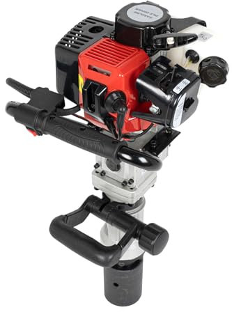 SYNCMH Râteau à essence 900 W, 8500 tr/min, moteur 2 temps 32,7 cm³, avec boîtier en ABS, poignée anti-vibration, foret en fer et clés à douille, pour jardin, clôtures et travaux de construction