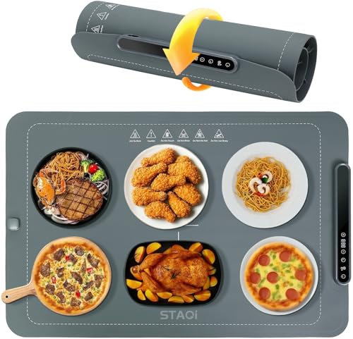 STAGI Food Warming Mat for Buffets & Parties, 7-Temp Electric Warming Tray, Large Silicone Heating Pad with Timer & Child Lock, Portable Hot Plate for Countertop, Chafing Dish Alternative