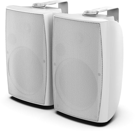 STUDIOFINIX Altoparlanti passivi esterni da 8 pollici, 600 W, grado di impermeabilità IP44, connessione cablata, accoppiamento stereo TWS, altoparlanti montabili a parete per tutte le stagioni per