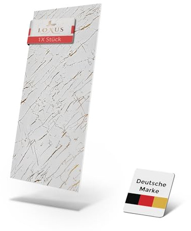 LoXus - Pannelli da parete effetto marmo, rivestimento in PVC, pannello posteriore per cucina e doccia, 120 x 60 cm