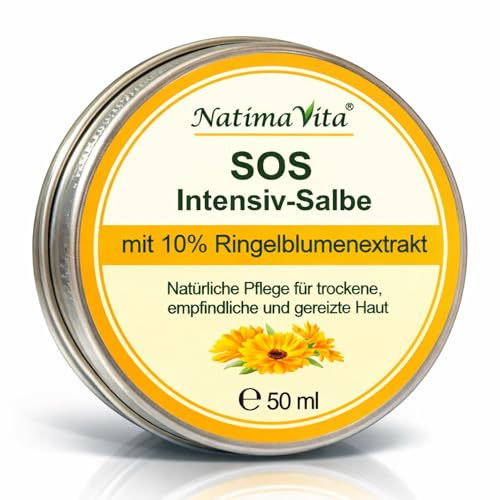 SOS Intensive Ointment with 10% Marigold Extract, 50 ml, Marigold Ointment for Skin Irritation, Dry and Cracked Skin, Intensive Skin Care