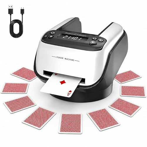 Repartidor automático de Cartas, Mezclador y repartidor 2 en 1, Giratorio 360°, con Entrega precisa de Las Cartas, Mecanismo Resistente, para hasta 12 Jugadores en Juegos de Mesa en casa