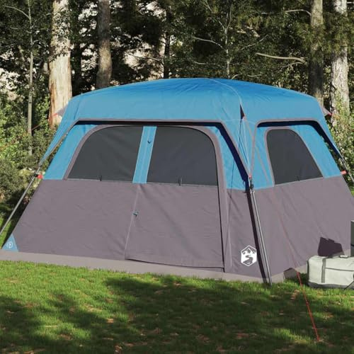 Tente familiale pour 6 personnes - Bleu - Tente de camping étanche avec revêtement amovible - 310 x 275 x 200 cm - Tente pop-up légère pour les aventures en plein air