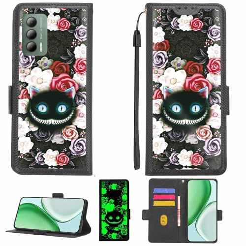 Aroepurt fodral kompatibelt med Cricket Outlast telefonfodral flip cover [med härdat glas skärmskydd] [RFID-blockering] [ljuseffekt] LPT-LZM