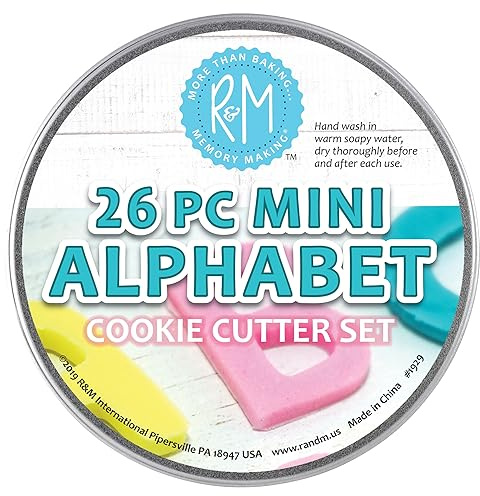 R&M International Mini Alphabet Cookie Cutters, 26-Piece Set