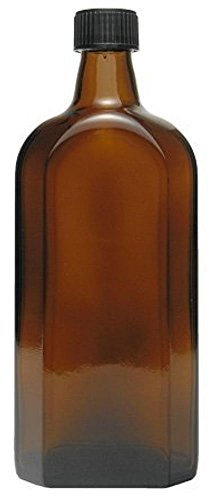 mikken - Medizinflasche 500ml in Braunglas Apothekerflasche inkl. Beschriftungsetikett, NA, 1x 500ml