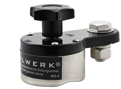 STAHLWERK imán de puesta a tierra hasta 600 A imán de masa para cables de soldadura, pinza de masa magnética lleva masa a cada pieza megnética, resistente hasta 600 A