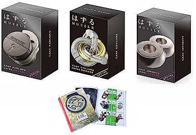 Cast Huzzle Puzzle Set No.13 Padlock,Cyclone, Infinity - SG 5,6 + Cast Huzzle Produktflyer -No.13