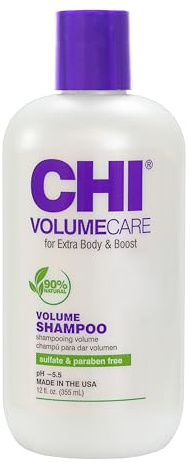 CHI VolumeCare Volumizing Shampoo, Increases Volume on Thin, Fine, or Flat Hair, Balances Moisture, Sulfate, Paraben, & Cruelty-Free, 12 Oz