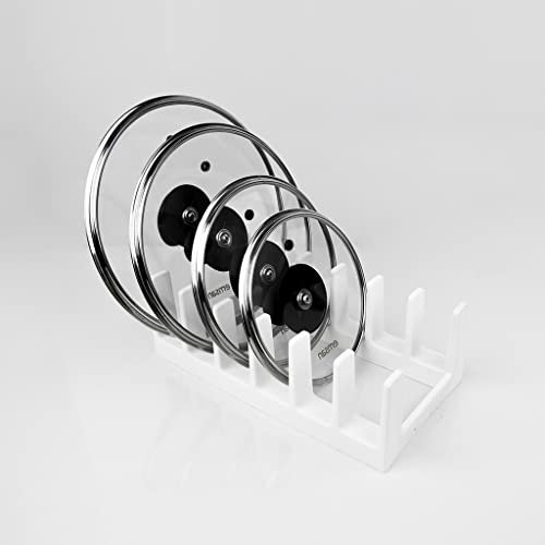 BOAA Fresh Topfdeckelhalter – Platzsparender Deckelhalter für bis zu 6 Deckel & Pfannen | Perfekte Küchenorganisation für Schubladen & Arbeitsplatten (Weiss)