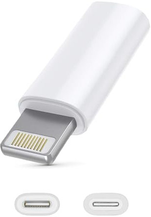 ICOVERI adattatori di ricarica, USB-C a Light-Ning, adattatori multiuso per cavi di trasmissione dati e ricarica rapida… (Adattatore USB C a Light-Ning)