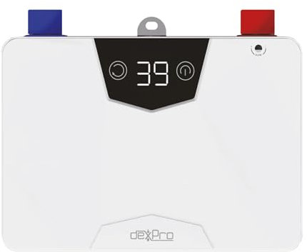 DeXpro Inline Electric Instant Water Heater, Tankless Hot Water Dispenser, Oversink/Undersink Installation Ideal for Commercial Use, Digital Temperature Control (3.5kW DXI35DT)