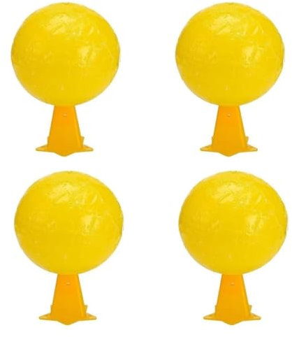 Zelbuck Lot de 4 Pièges Fruit Fly Trap, Boule Collante Mouche, Cuisine Boule Anti Mouche, Intérieur Anti Moucheron pour Mouche des Fruits, Syrphe, Moucheron