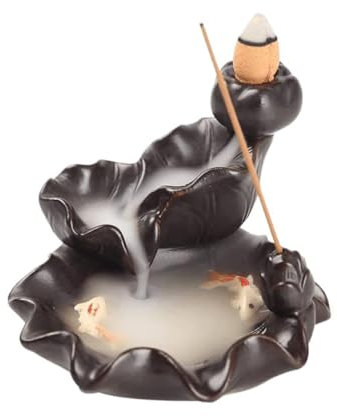 Zwenjuan Bruciatore di Incenso a Riflusso a Cascata,Porta Incenso in Ceramica,Porta Bruciatore di Incenso a Cascata,Bruciatore per La Decorazione Domestica, Ornamento per Aromaterapia