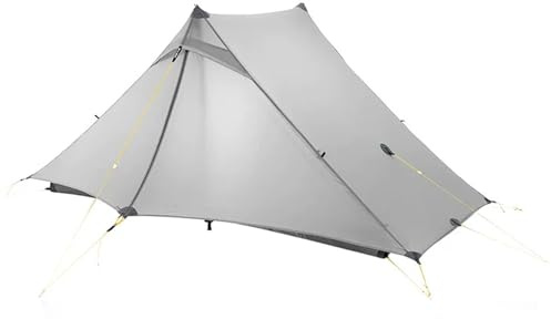 Upgraded 3FULGEAR Lanshan 2 Pro Ultralight 2-Person Tent, 3-4 Season Backpacking Tent, 20D Double-Sided Silicone Trekking Pole Tent for Camping, Hiking, and Climbing (Grey 2P Update, 3 Season)