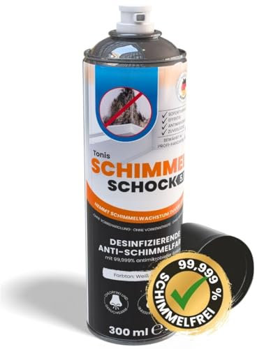 Tonis SCHIMMELSCHOCK Anti-Schimmel-Farbe 5.1 mit 99,999% antimikrobieller Wirkung | Sprühfarbe für ca. 1,5 m2, wissenschaftlich nachgewiesene Sofortwirkung | Effektiv und zuverlässig