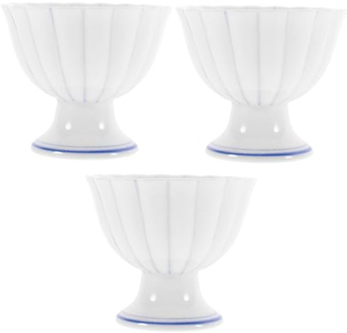 JECOMPRIS 3 Pezzi coppa gelato vassoio ciotola da dessert con piedi ciotole da dessert con piede gelato ciotola con piedistallo in porcellana ciotola centrotavola decorativa ceramica