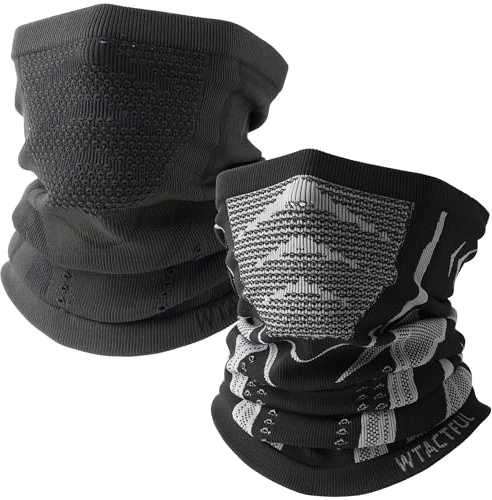 WTACTFUL Vinter halsvärmare damask (1 pack eller 2 pack), andningsbar ansiktsmask för skidor, snowboard, löpning, vandring