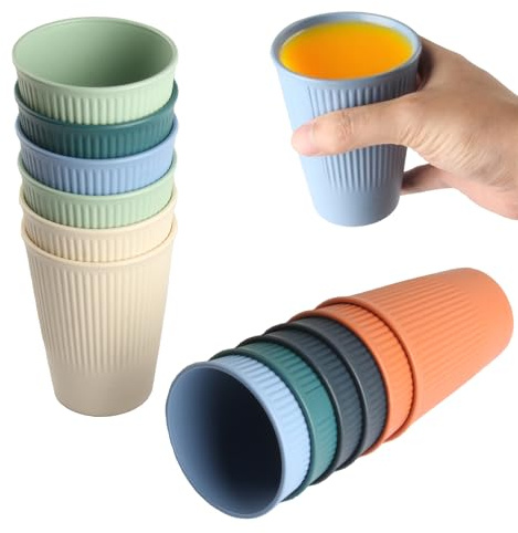 ALAHUGYEF 12 Pz Bicchieri di Plastica Dura Riutilizzabili, 0,35 l Bicchiere Plastica Rigida Riutilizzabili, Bicchieri da Campeggio per Cocktail Bevande Caffè Dessert Feste Festival