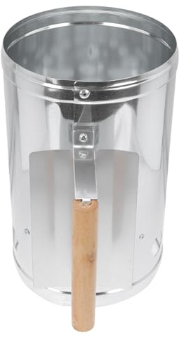 Toyvian Accenditore Carbonella Barbecue in Metallo Resistente con Manico in Legno Antiscottatura Avvio Rapido e Sicuro per Campeggio e Grigliate Esterne