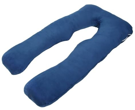 2VD CORP Coussin de Grossesse U – Oreiller de Maternité et d’Allaitement, Coussin Corps Complet pour Dormir, Soutien du Dos, des Hanches et des Jambes, Housse en Velours Amovible et Lavable, Bleu