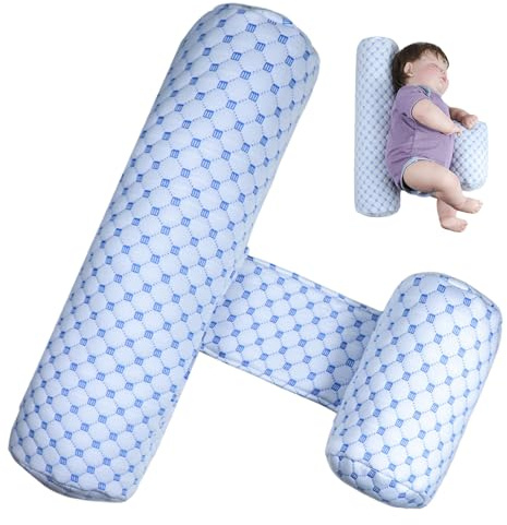 Almohada antivuelco para bebé, ajustable, transpirable, para bebés que duermen de lado, con cuña extraíble y lavable. Almohada antirreflujo para bebés, color azul. Antivuelco para recién nacidos