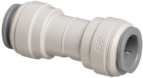 John Guest Acetal Copolymer Tube Fitting, Union Straight Connector, 1/4 Tube OD (Pack of 10)