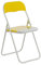 Harbour Housewares Padded Folding Chair - Yellow - Pack of 1 - Easy Store Metal Frame Foldable Desk Chair for Office, Dining, Kitchen