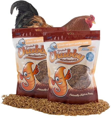 Chubby Dried Mealworms | 4 lbs | High-Protein Non-GMO Treats for Chickens, Ducks, Wild Birds & Backyard Pets