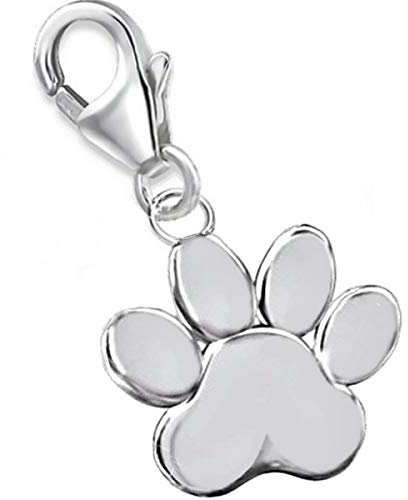 Goldene Hufeisen Pfötchen Charm Anhänger Pfote 925 Sterling-Silber Karabiner