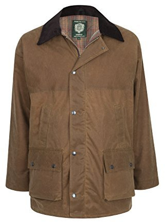 Portmann hommes Qualité Premium Rembourré Veste ciré Fabriqué au Royaume-Uni - Brun Clair, Medium