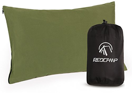 REDCAMP Small Camping Pillow for Adults,Peach Skin Travel Pillow,Green | Lightweight and Compressible,Soft Cover,Removable for Easy Cleaning,Portable Travel Pillow Outdoor Hiking Backpacking