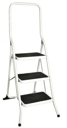 Escalera de acero de 3 escalones anchos de seguridad