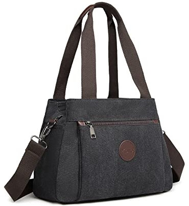 KONO Canvas Handtasche Frauen Hobo Schultertasche Vintage Top Griff Crossbody Bag Casual Multifunktion Tote Bag für Arbeit Einkaufen