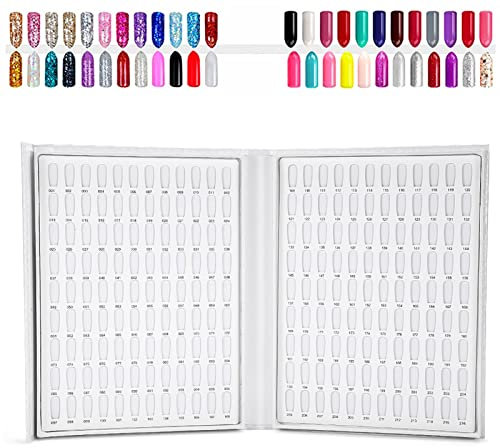 Tomotato Tip Unghie Espositore, 216 Colori Libro per Unghie Espositore Nail Art Campioni di Colore Cartone, Espositore per Smalti