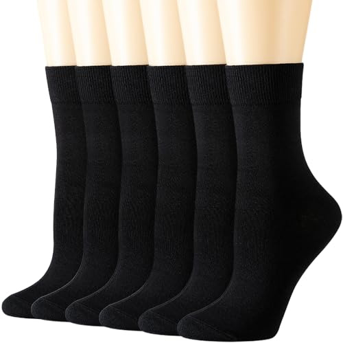 Womens Crew Socks For Women Size 7-9 Women's Cotton Sock Black X16-Hei22-M