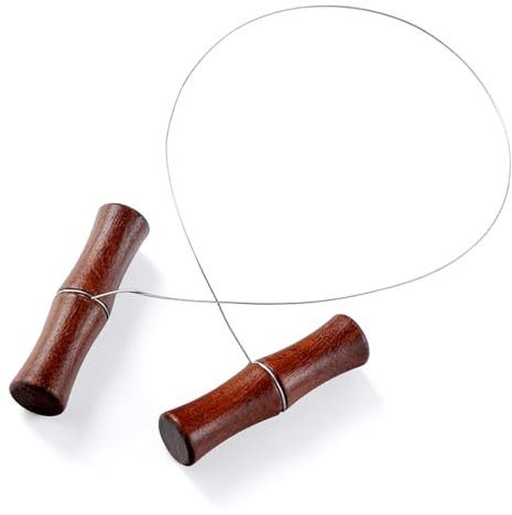BRITECO 1Pcs Cutting Wire for Clay, Premium Cheese Wire Cutter, Stainless Steel Twisted Wire with Wooden Handle, Ideal for Dough, Clay, Pottery, Ceramics, Art Sculptures, and Cheese