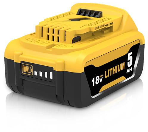 1 Pack 5000mAh Ersatz für Dewalt Akku 18V DCB184 DCB180 DCB181 DCB182 DCB200 DCB201 DCB204 mit LED-Anzeige