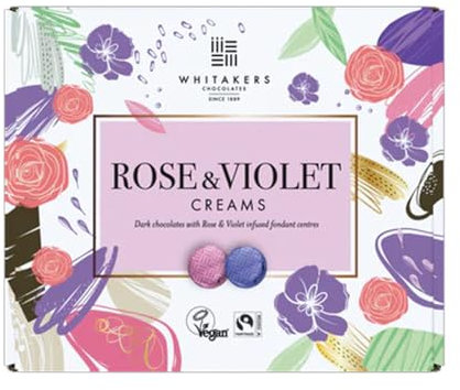Dark Chocolate with Rose & Violet Creams 200g