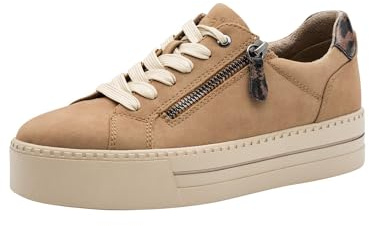 Jana Baskets Plateformes Femme avec Fermeture éclair Vegan, Taupe, 40 EU