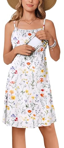 Ekouaer Womens Nursing Dress Summer Breastfeeding Maternity Clothes