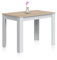 duehome | Mesa Auxiliar Fija, Mesa Comedor o Cocina, Acabado en Color Blanco Artik y Roble Canadian, Modelo Dina, Medidas: 109 cm (Ancho) x 67 cm (Fondo) x 78 cm (Alto)