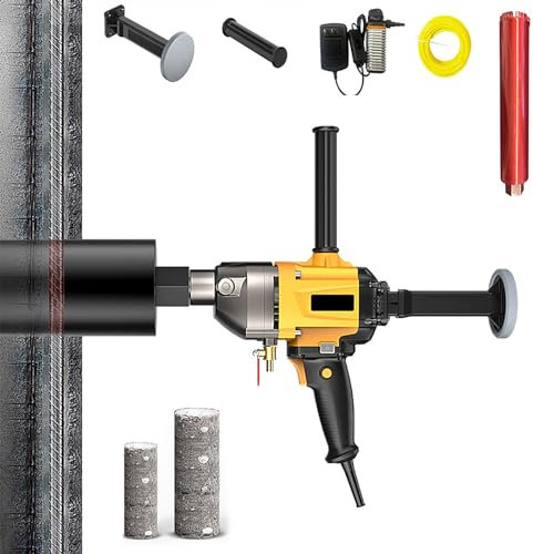 Carotteuse électrique portative à eau, avec foret de 63 mm, 2 000 W, moteur sans balais, double embrayage, 3 vitesses, pour béton, briques, blocs, pierre, vitesse réglable en continu à 1 200 tr/min