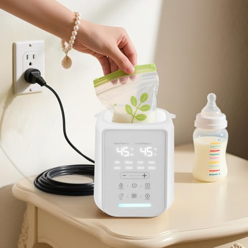 Strixorn Chauffe-biberon 10 en 1 avec thermostat intelligent et veilleuse | Chauffage rapide en 2 à 5 minutes, stérilisation à la vapeur, arrêt automatique | Pour lait maternel et nourriture au
