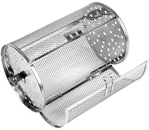 IMIKEYA Panier à Rôtisserie en Acier Inoxydable 12 * 23cm pour Friteuse à Air Cage Rotative pour Cuisson Uniforme Outil De Pâtisserie Polyvalent pour Noix Et Légumes
