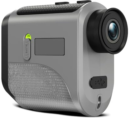 Golf Rangefinder with Slope and Pin Lock Vibration, 1200 Yards Laser Range Finder for Golf & Hunting, 7X Magnification, Rechargeable Rangefinders with Magnetic Stripe IP54 Waterproof (Grey)